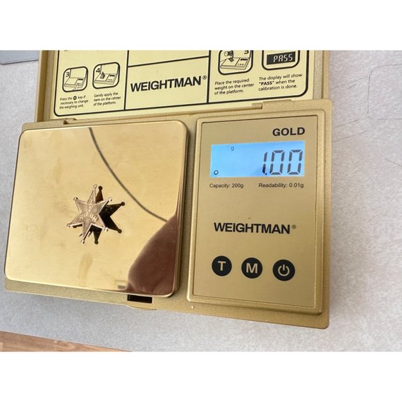 Antique Victorian stamped solid gold 6 pointed star dainty pin brooch - Picture 7 of 7